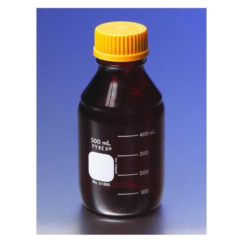 PYREX Low Actinic 5L Round Media Storage Bottles, with GL45 Screw Cap