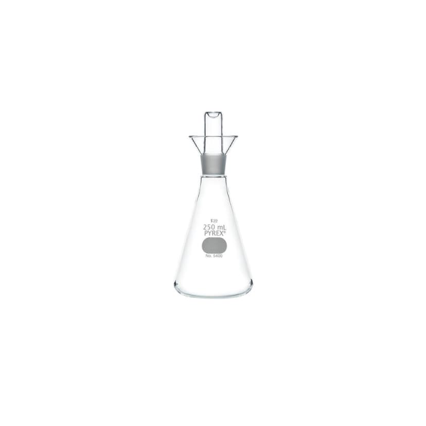 PYREX 250mL Iodine Determination Flasks with Glass No. 22 Standard Taper Stopper
