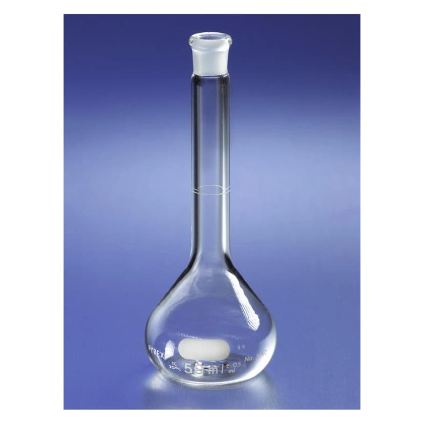 PYREX 10mL Class A Volumetric Flask with Polyethylene Standard Taper Stopper