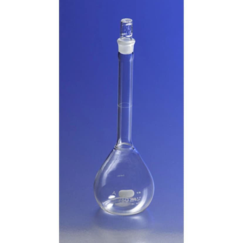 PYREX 2L Class A Certified and Serialized Volumetric Flasks, with Glass Standard Taper Stopper