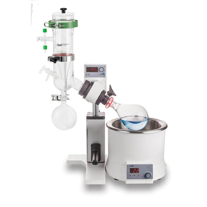 SCI100-S Rotary Evaporator including dry-ice condenser, 5L bath, 1000ml evaporating flask NS 29/32 and 1000ml receiving flask KS 35/20, 220-240V, 50/60Hz, UK Plug