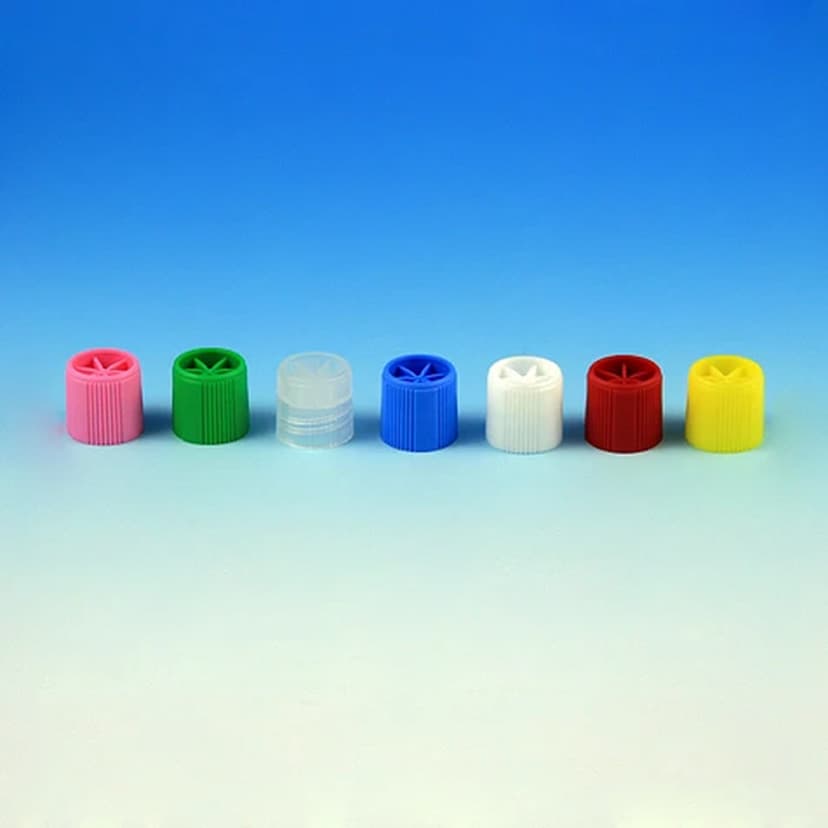 Screw Cap with Silicone Washer for Sample Tubes with External Threads (#'s: 6030-6059), Green