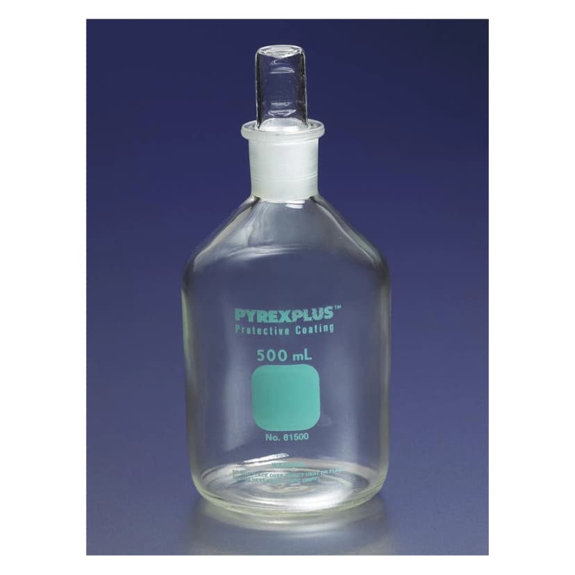 PYREXPLUS 250mL Narrow Mouth Reagent Storage Bottles with Standard Taper Stopper