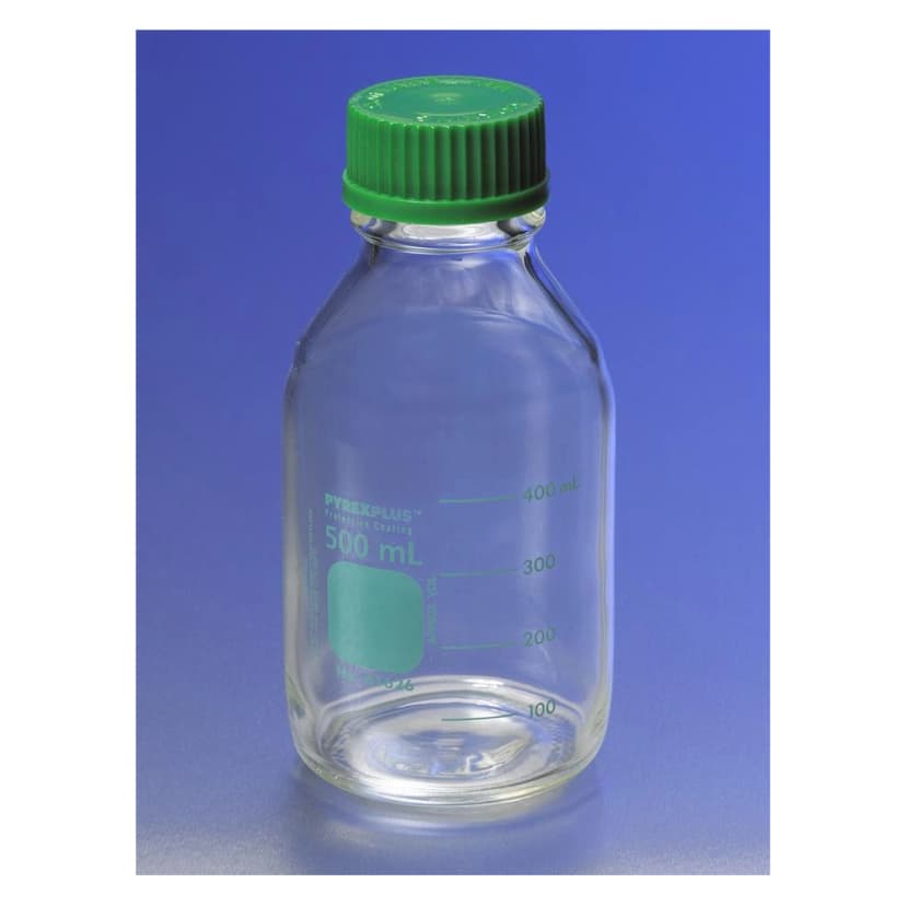 PYREXPLUS PVC-Coated 1L Round Media Storage Bottles, with GL45 Screw Cap