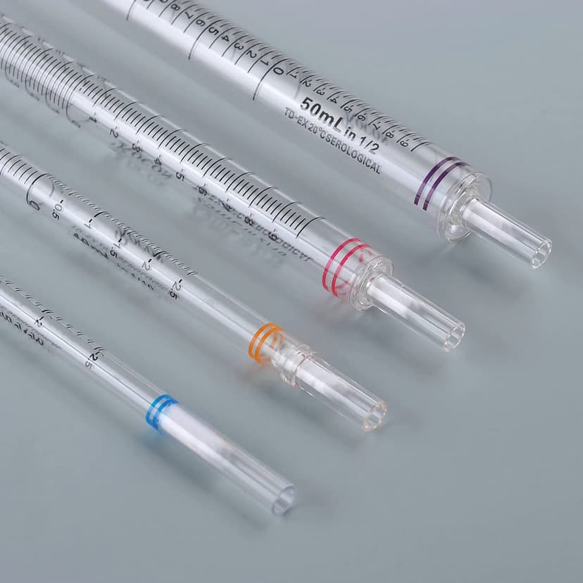 Serological Pipettes, 10ml Short Wide Tip Individually Wrapped Packed in Bags, Sterile 50/bag