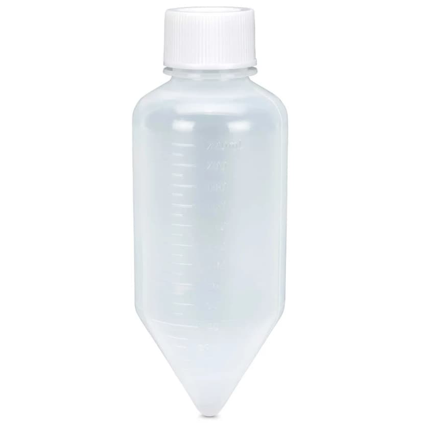 Centrifuge Tube, 250mL Large Volume, Attached White Screw Cap, PP, 6/Bag