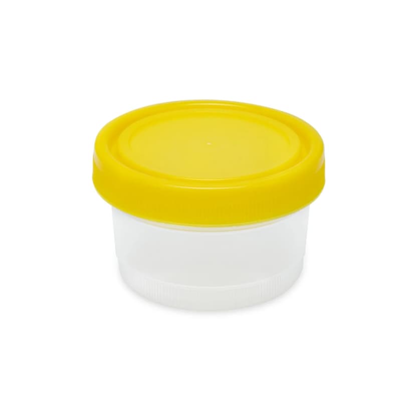 Container: Histology, 250mL (8oz), PP, Graduated, with Separate Yellow Screwcap