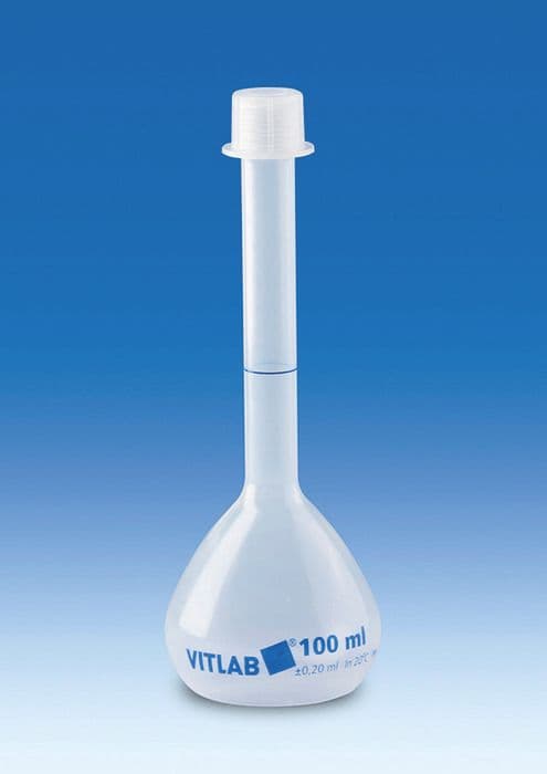 Volumetric Flask, PP, Screw Cap, PP, Class B, 25mL, pk 2