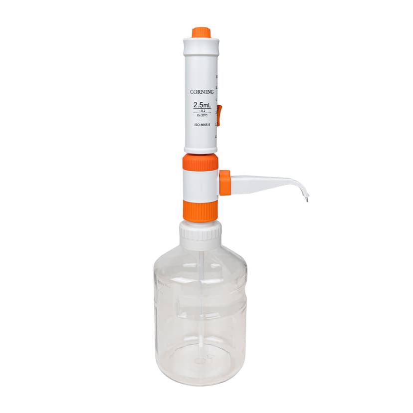 Corning, BTD Discharge tube, bent with protective sleeve, for 25-100 mL, 120 mm, made of FEP/PP