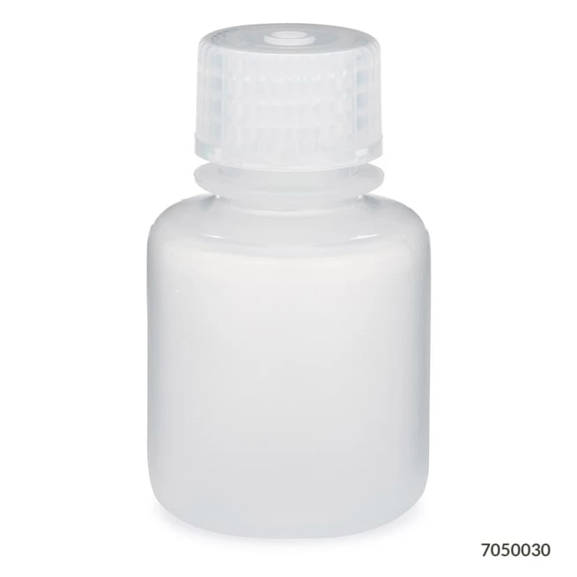 Bottle, Narrow Mouth, PP Bottle, Attached PP Screw Cap, 30mL, 12/Pack