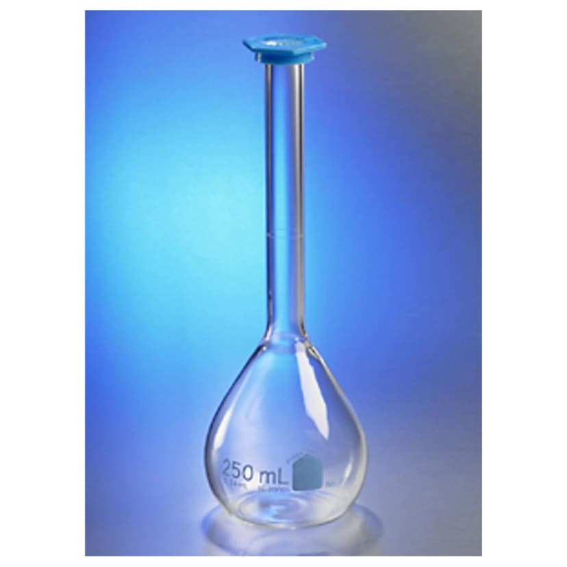PYREX VISTA 250mL Class B, Volumetric Flask with Polyethylene Snap-Cap