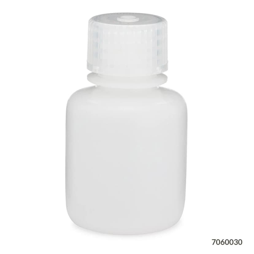 Bottle, Narrow Mouth, HDPE Bottle, Attached PP Screw Cap, 30mL, 12/Pack