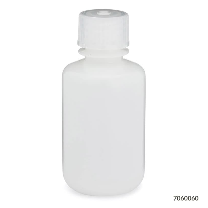 Bottle, Narrow Mouth, HDPE Bottle, Attached PP Screw Cap, 60mL, 12/Pack