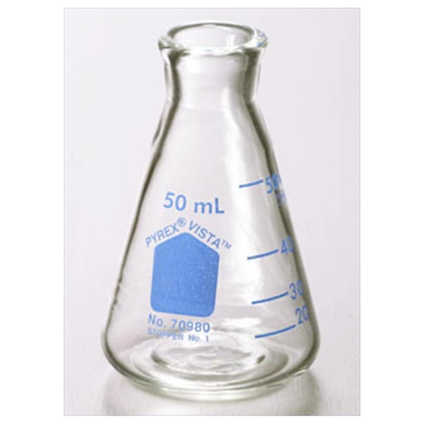 PYREX VISTA 1000mL Narrow Mouth Erlenmeyer Flasks with Heavy Duty Rim