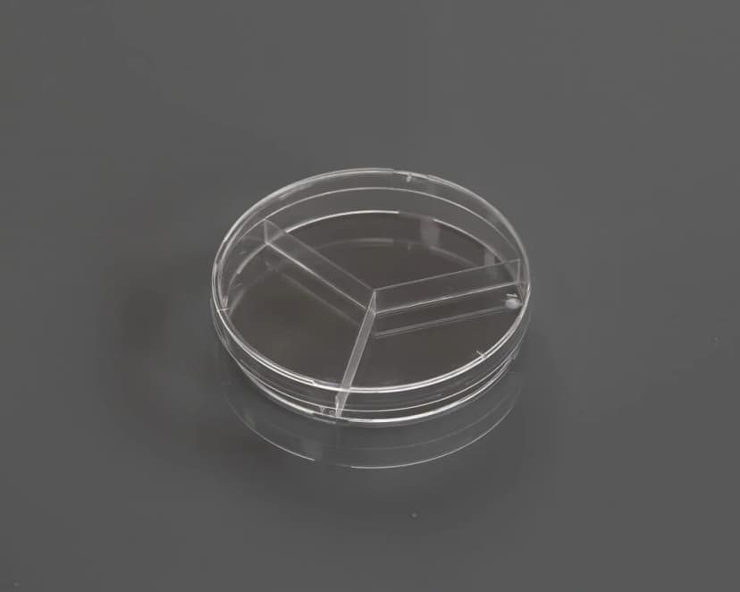 100 x 15 mm Petri Dish, Y-Plate (3-section), stackable, sterile, 20/pk, 5