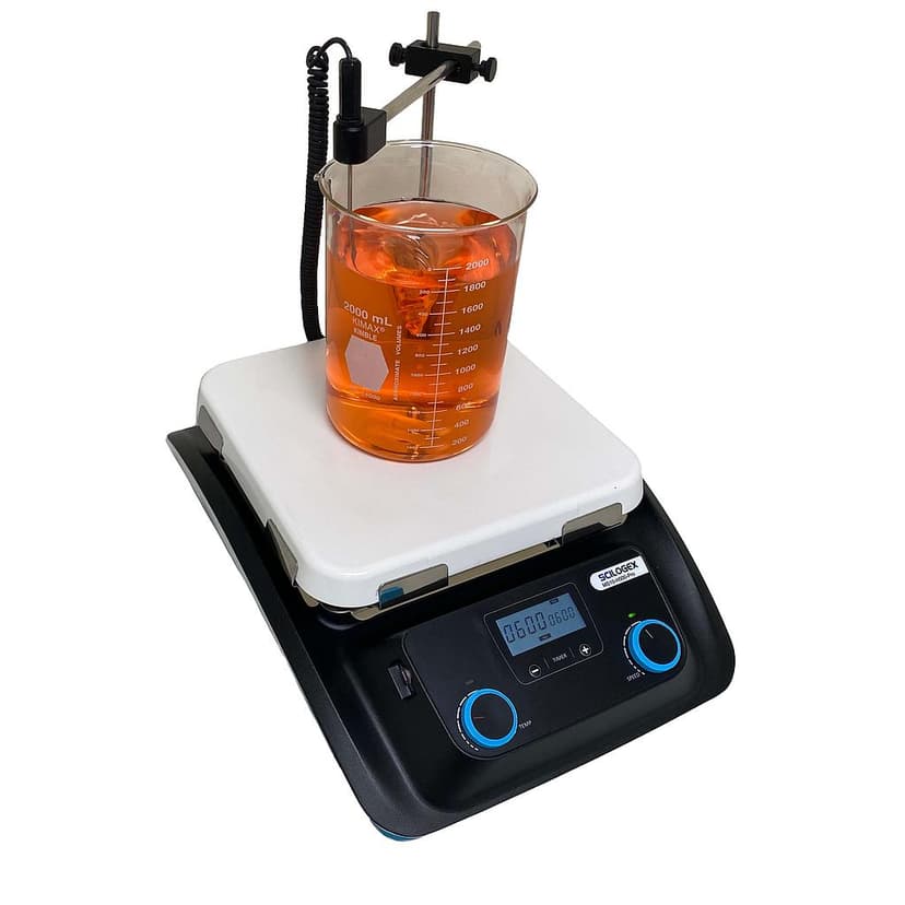 SCI500HS-Pro LCD Digital 10 x 10 Magnetic Hotplate Stirrer, ceramic-glass plate, 220-240V, 50/60Hz UK Plug