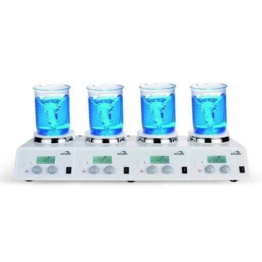 SCI340-4 Digital Hotplate-Stirrer 4-Channel, ceramic plate, 220-240V, 50/60Hz, Euro Plug