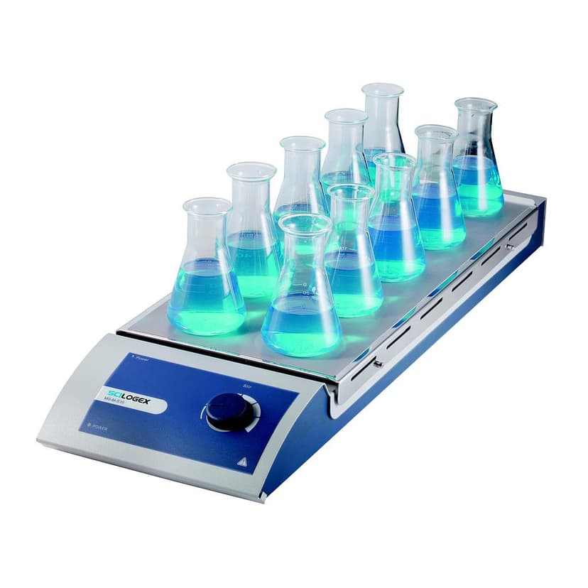 SCI-S10 Analog Magnetic Stirrer 10-Channel, s/steel plate, 220-240V, 50/60Hz, UK Plug