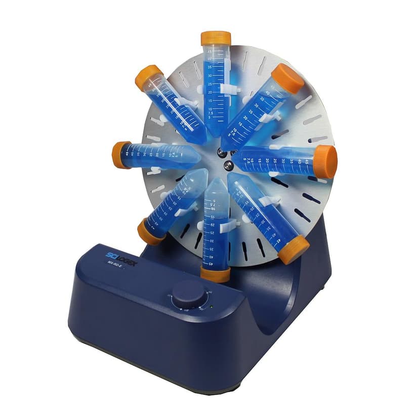 SCI-RD-E Analog Tube Rotator Mixer, with 12 x 18200961/2/3 1.5/15/50ml centrifuge tube clamps, 100-220V, 50/60Hz, UK Plug