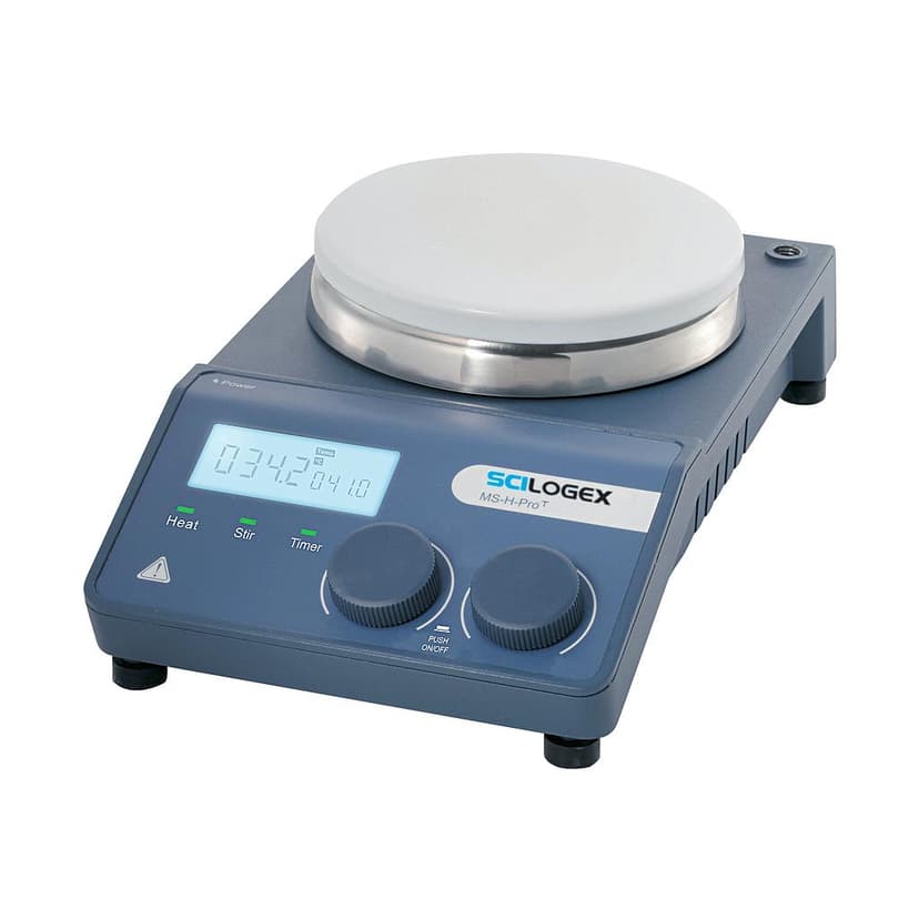 SCI340-ProT Circular LCD Digital Magnetic Hotplate Stirrer, ceramic plate, with PT1000 Sensor & Sensor Stand 110V, 50/60Hz, US Plug