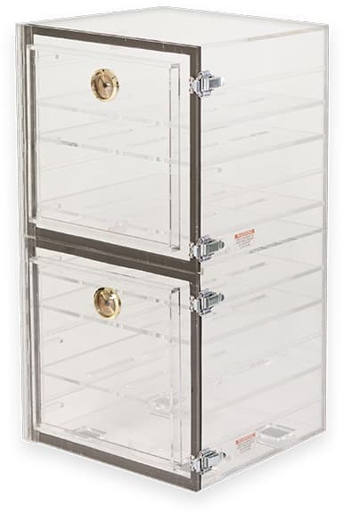 Clear Acrylic Desiccators, 12" x 12" x 24" with 4 Perforated Shelves (2/Chamber)