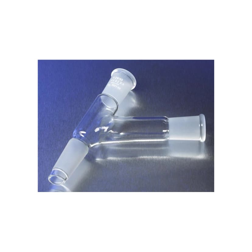 PYREX Three-Way 120° Angle Connecting Adapter with 24/40 Standard Taper Joints