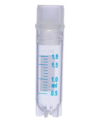 Abdos Cryo Vial internal Thread with Star Foot and Silicone Seal, PP, 1.8 mL, Gamma Sterilized, 1,000/CS