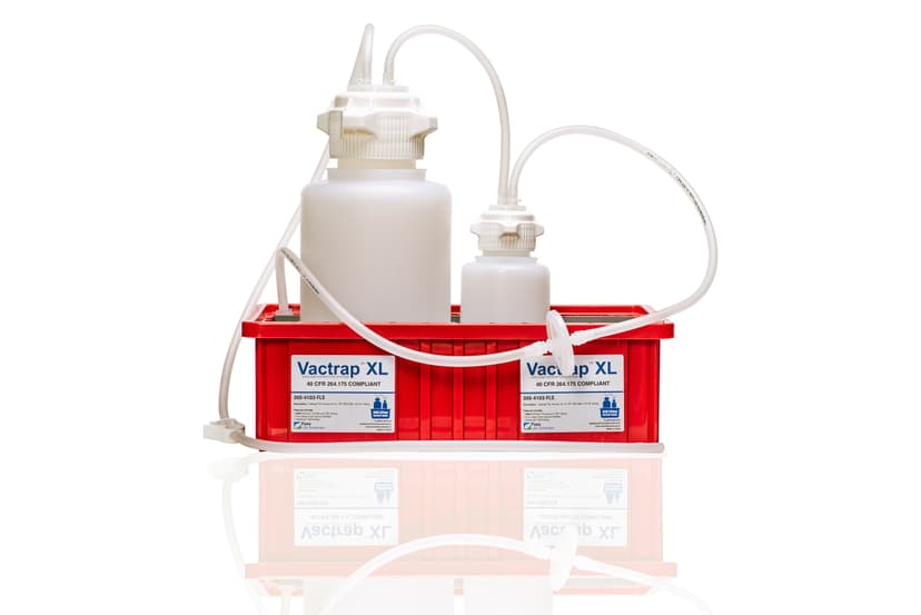 VactrapRound XL, 4L + 1L, PP, RED BIN, 1/4" ID TUBING, 1/EA