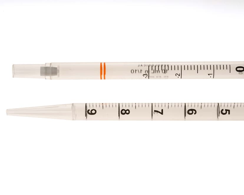 10mL Pipet, Individually Wrapped, Plastic/Plastic, Bag, Sterile