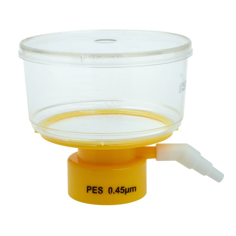 250mL Bottle Top Filter, PES Filter Material, 0.45µm, 75mm, Sterile