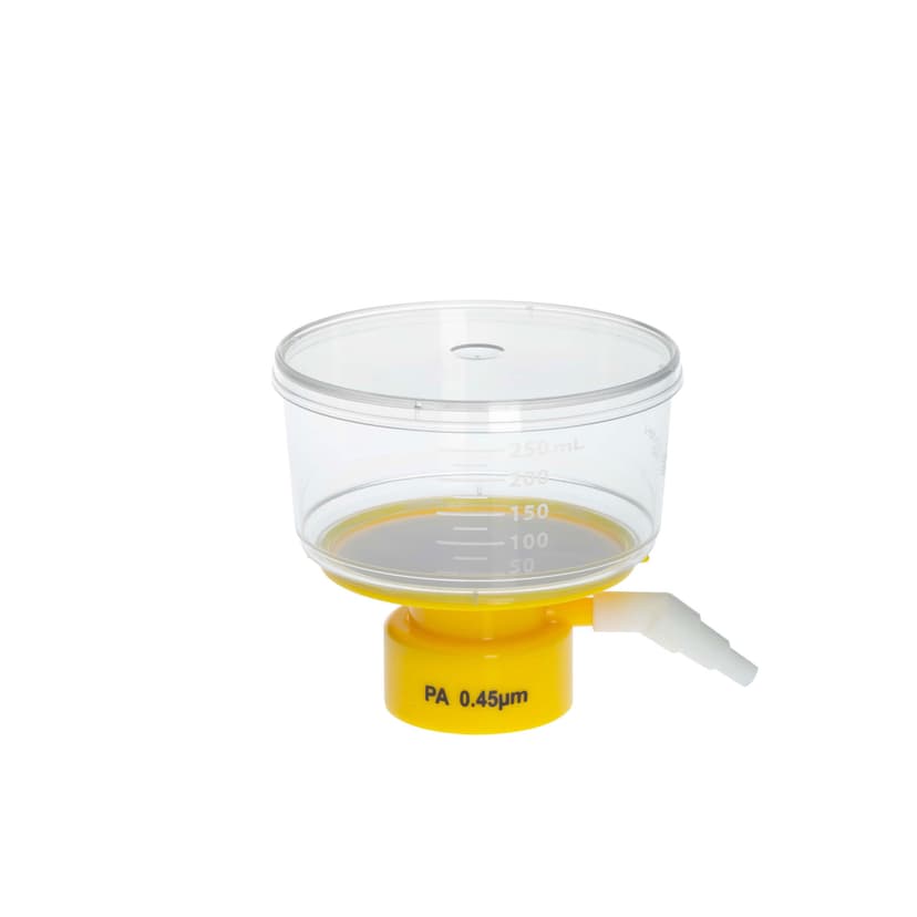 250mL Bottle Top Filter, Nylon Filter Material, 0.45µm, 75mm, Sterile