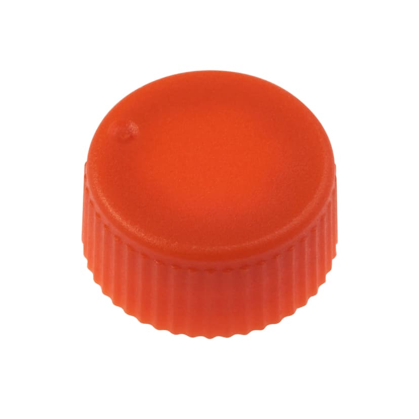 CAP ONLY, Screw Top Micro Tube Cap, O-Ring, Opaque, Orange, Non-sterile