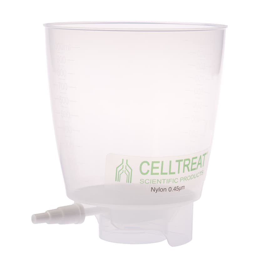 1000mL Polypropylene Bottle Top Filter, Nylon Filter Material, 0.45µm, 90mm, Non-sterile