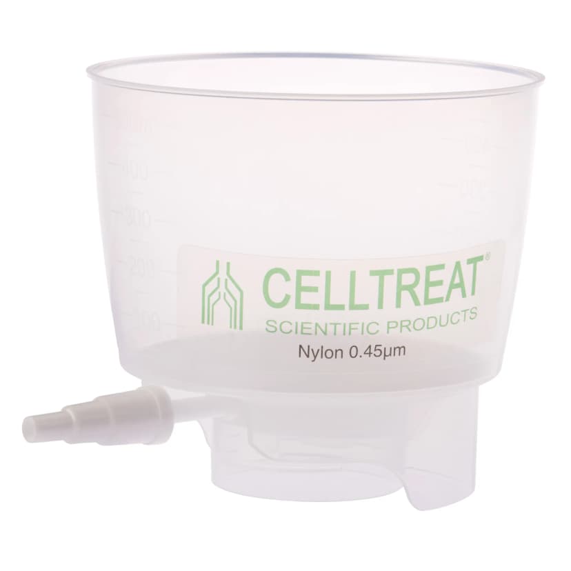 500mL Polypropylene Bottle Top Filter, Nylon Filter Material, 0.45µm, 90mm, Non-sterile