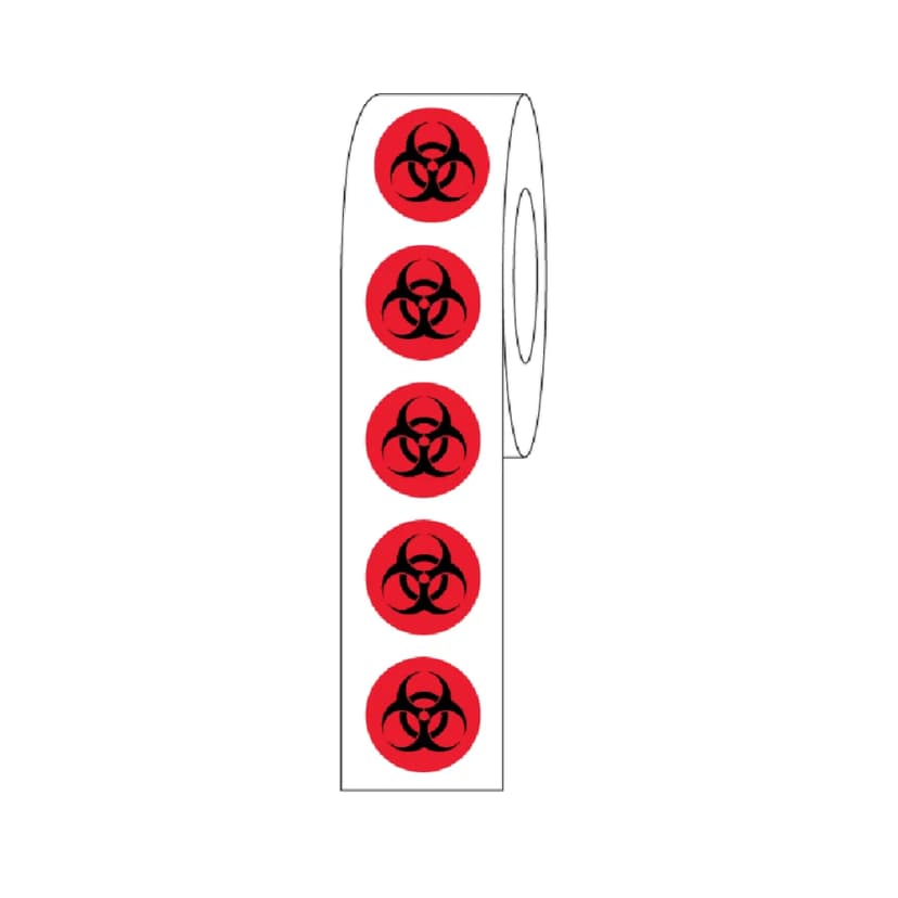 Label Rolls, Cryo, 9.5mm, Biohazard Dots