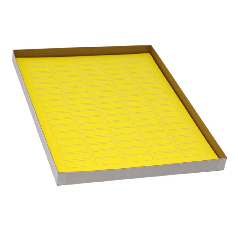 Label Sheets, Cryo, 33x13mm, for 1.5-2mL Tubes, 20 Sheets, 85 Labels per Sheet, Yellow