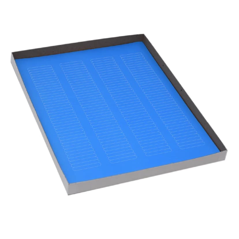 Label Sheets, Cryo, 38x6mm, for Microplates, 20 Sheets, 156 Labels per Sheet, Blue