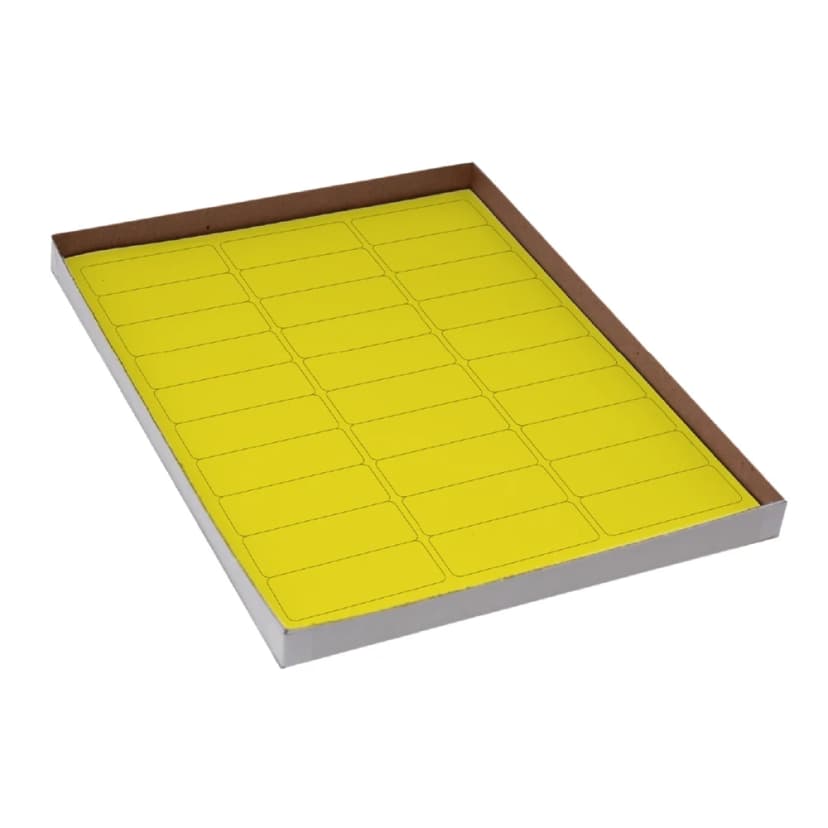 Label Sheets, Cryo, 67x25mm, for Racks and Boxes, 20 Sheets, 30 Labels per Sheet, Yellow