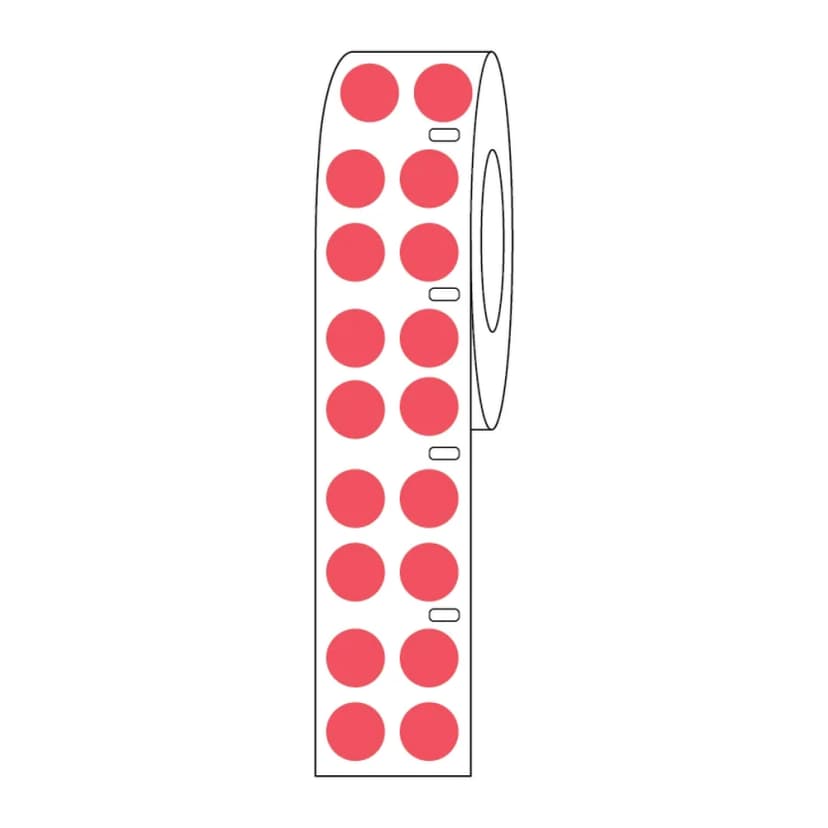 Label Roll, Cryo, Direct Thermal, 13mm Dots, for 2.0mL Tubes, Red