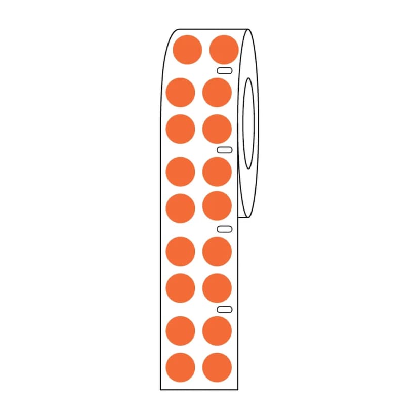 Label Roll, Cryo, Direct Thermal, 9.5mm Dots, for 1.5mL Tubes, Orange