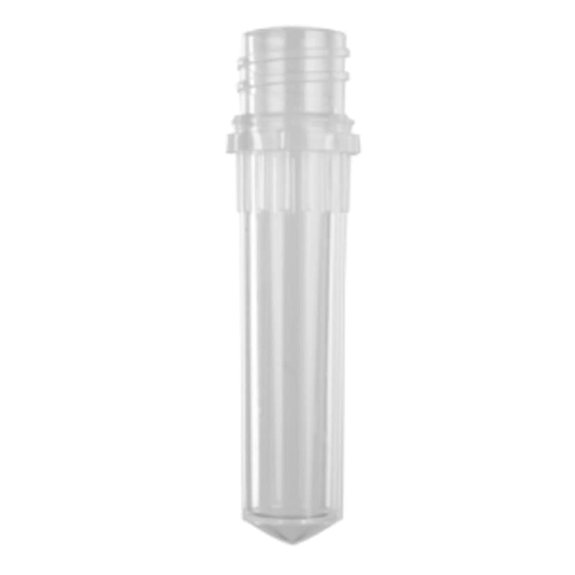 Axygen 2.0mL Conical Screw Cap Tubes Only, Polypropylene, Clear, Non-Sterile, 500 Tubes/Pack, 8 Packs/Case.