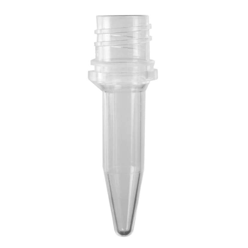 Axygen 0.5mL Elongated Conical Screw Cap Tubes Only, Polypropylene, Clear, Non-Sterile, 500 Tubes/Pack, 8 Packs/Case.