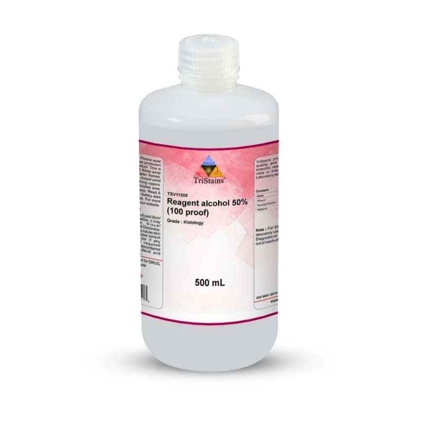 Reagent Alcohol 50% (100 Proof), for Histology - 500mL