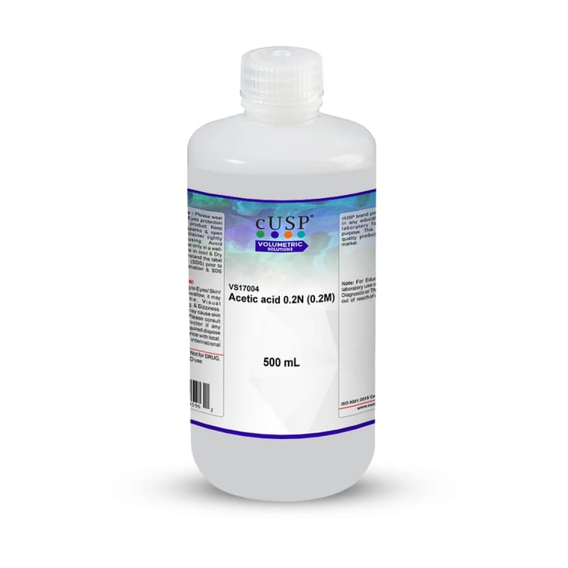 Acetic Acid 0.200N (0.2M) - 500mL