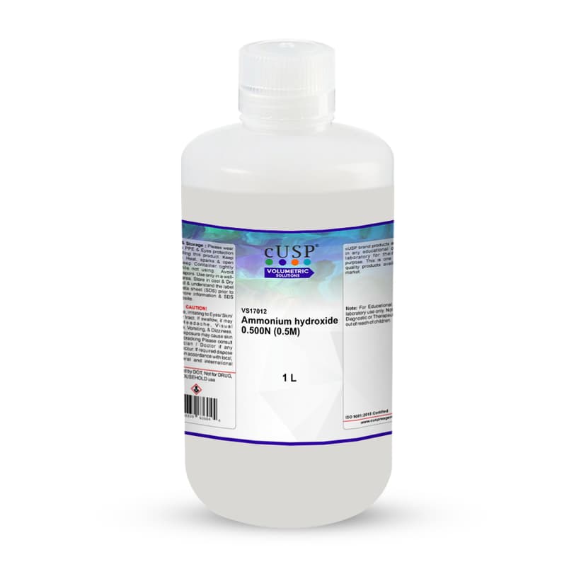Ammonium Hydroxide 0.500N (0.5M) - 1L