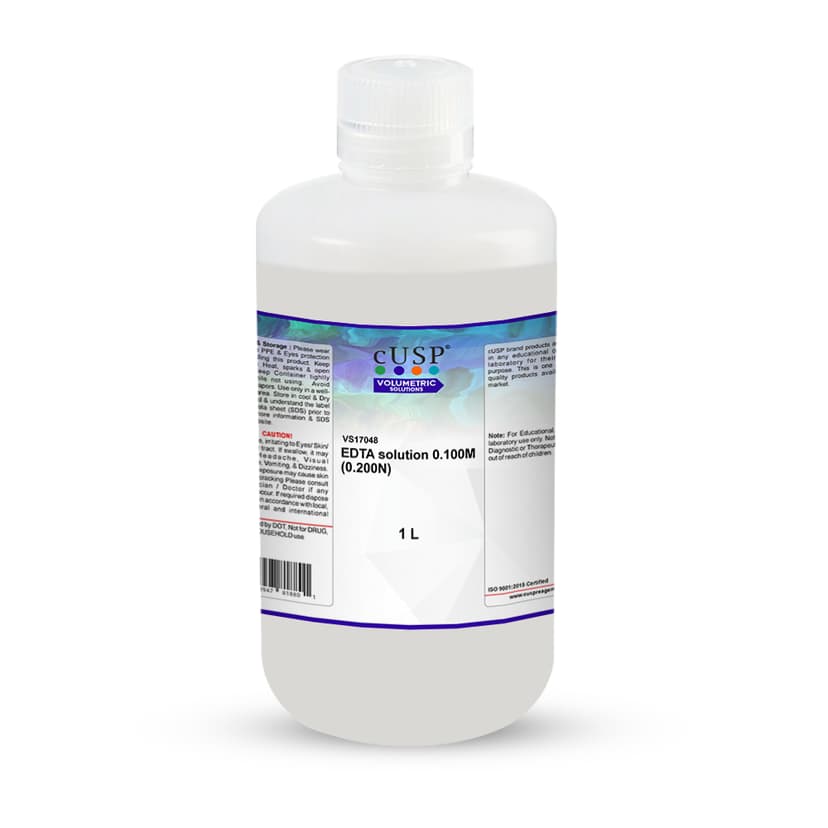 E.D.T.A. Solution 0.100M (0.200N) - 1L