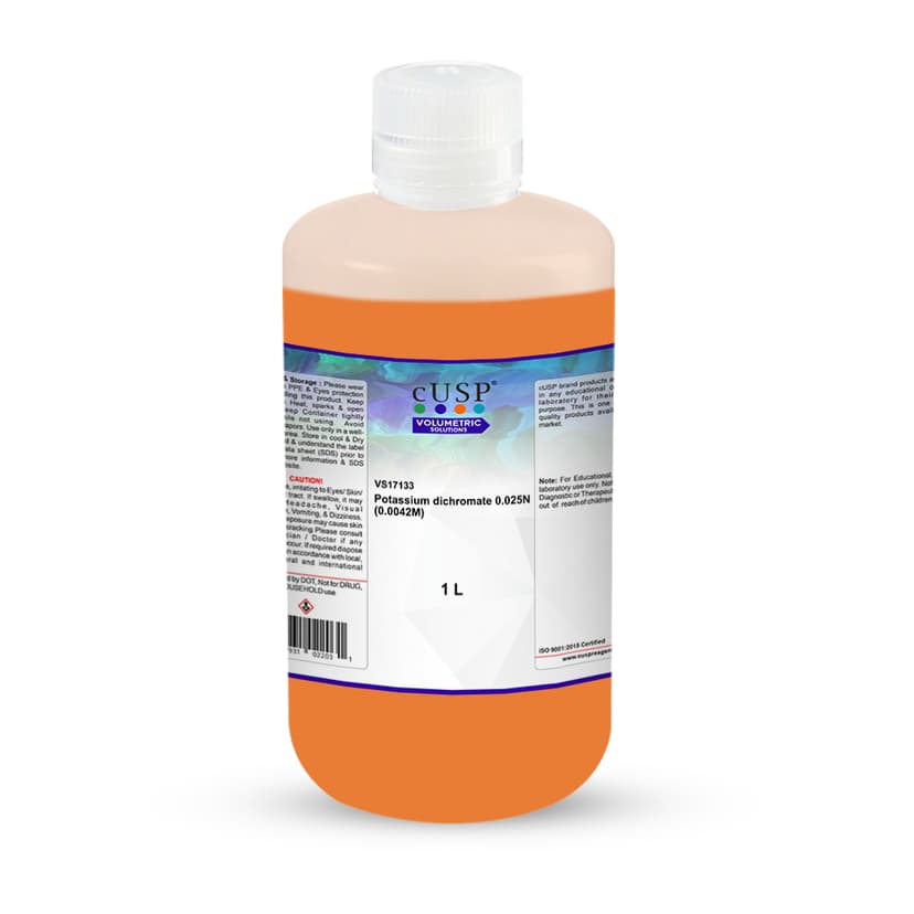 Potassium Dichromate 0.025N (0.0042M) - 1L