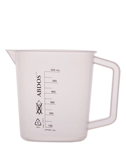 Abdos Printed Beakers with Handle, Polypropylene (PP) 500 mL, 6/CS