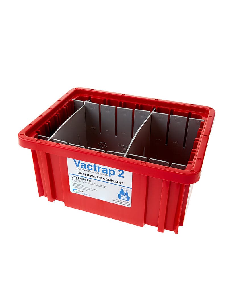 Vactrap2 Secondary Container Spill Basin, Safety Tray with Dividers, for use with VactrapVacuum Trap System or for General Lab Safety, Waste Storage, and Spill Containment, 1/EA