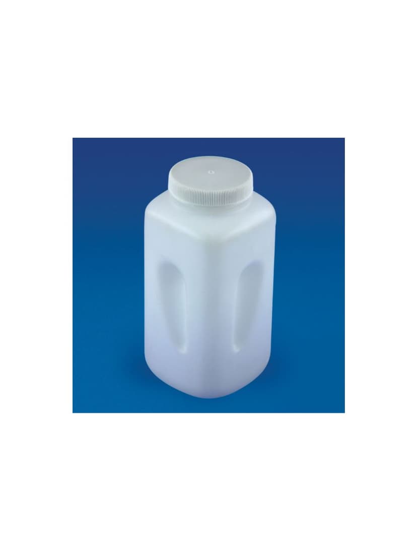 BOTTLE, SQUARE, WIDE MOUTH, PP, 4-LITER (4000ML)